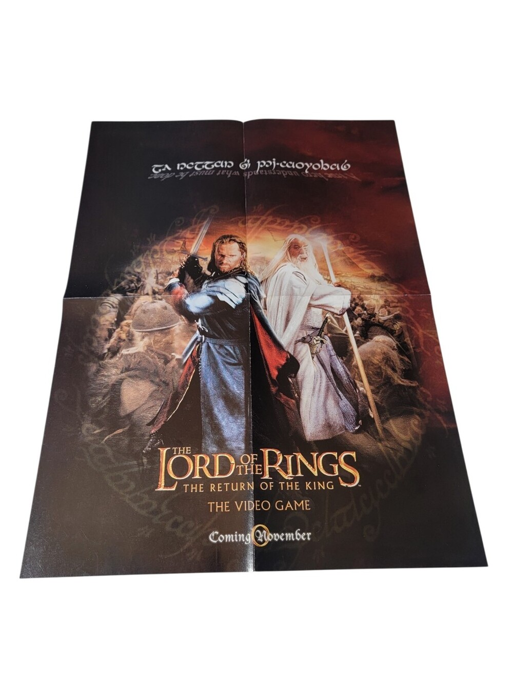 2003 The Lord Of The Rings Poster The Return of the King Video Game 2 Sided 20"